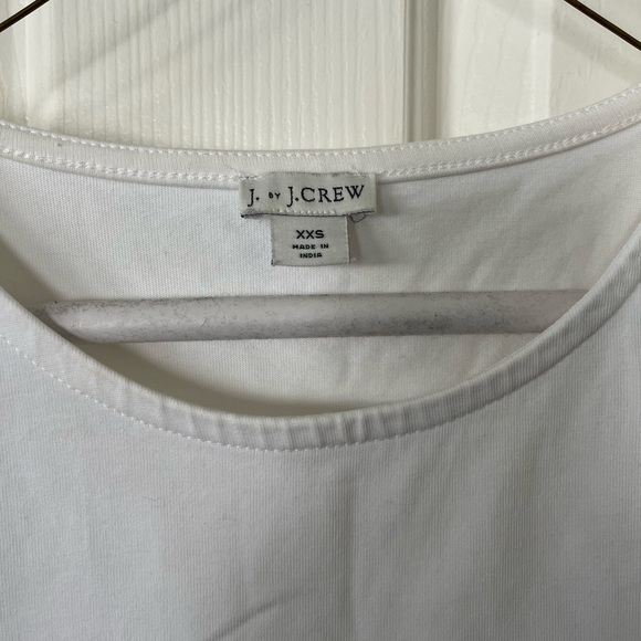 J by J Crew 3/4 sleeves white t shirt with lace bottom - Picture 4 of 11